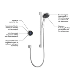 Mira Platinum Rear Fed Digital Shower - Pumped