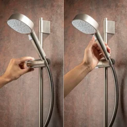 Mira Evoco Triple Outlet Brushed Nickel Thermostatic Mixer Shower With Bathfill -Villeroy Shop 1.1967.011 d3