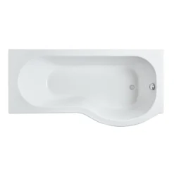 Concerto P Shaped Small Shower Bath - 1500mm With Screen + Panel