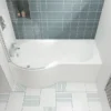 Cruze P Shaped Shower Bath - 1500mm With Screen & Panel