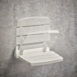Mira Folding Wall Mounted Shower Seat - White -Villeroy Shop 2.1536.128a3