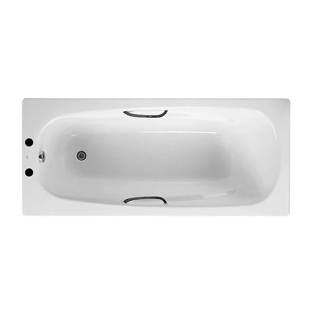 Roca Carla 1700 X 700mm 2TH Steel Enamel Bath With Grips 1 Roca Carla 1700 X 700mm 2TH Steel Enamel Bath With Grips