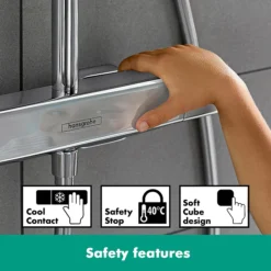 Hansgrohe Croma E Showerpipe 280 Thermostatic Shower Mixer -Villeroy Shop 27630000 d1n