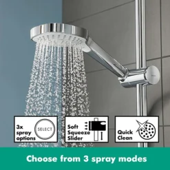 Hansgrohe Croma E Showerpipe 280 EcoSmart 9 L/min Thermostatic Shower Mixer -Villeroy Shop 27660000 d3
