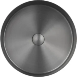 JTP Vos Brushed Black Round Stainless Steel Counter Top Basin + Waste