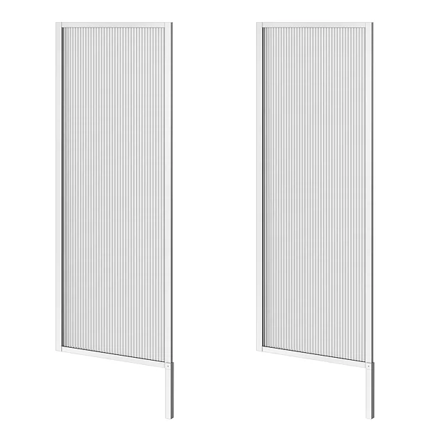 2 X Arezzo Fluted Glass Chrome Framed Urinal Partitions 1 2 X Arezzo Fluted Glass Chrome Framed Urinal Partitions