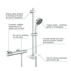 Grohe Precision Feel Thermostatic Shower Mixer 1/2" With Shower Set -Villeroy Shop 34791000 d1