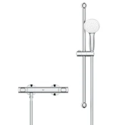 Grohe Precision Flow Thermostatic Shower Mixer 1/2" With Shower Set For Low Pressure -Villeroy Shop 34807000 d1