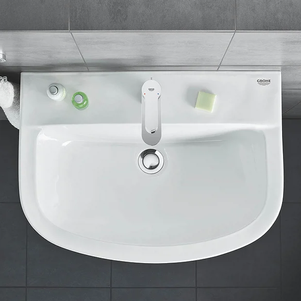 Grohe Bau 600mm 1TH Basin + Full Pedestal 4 Grohe Bau 600mm 1TH Basin + Full Pedestal - Image 4