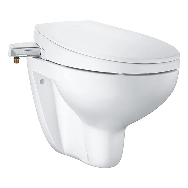 Grohe Bau 2-in-1 Manual Bidet Seat & Rimless Wall Hung Toilet + FREE TOILET ROLL HOLDER 2 Grohe Bau 2-in-1 Manual Bidet Seat & Rimless Wall Hung Toilet + FREE TOILET ROLL HOLDER - Image 2