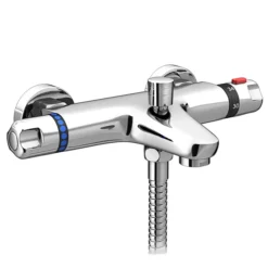 Apollo Wall Mounted Thermostatic Bath Shower Mixer + Slider Rail Kit -Villeroy Shop 4bsmtsk1 d1