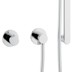 Keuco Ixmo Round Thermostatic Shower System With Head + Slide Rail Kit - Chrome -Villeroy Shop 59605010001 d3