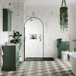 Arezzo 1400 X 900 Wet Room (incl. 800mm Arched Matt Black Framed Screen + Slate Tray)