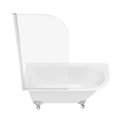 Appleby 1550 Roll Top Shower Bath With Screen + Chrome Leg Set