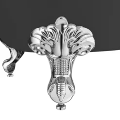 Appleby Grey 1700 Roll Top Shower Bath With Screen + Chrome Leg Set -Villeroy Shop a17bsrgry d2