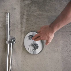 Ideal Standard Ceratherm Navigo Chrome Built-In Thermostatic 2 Outlet Round Shower Mixer + Easybox -Villeroy Shop a7296aaa1000nu d3