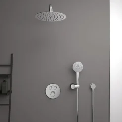 Ideal Standard Ceratherm Navigo Chrome Built-In Thermostatic 2 Outlet Round Shower Mixer + Easybox