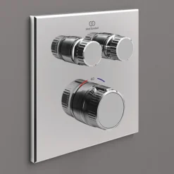 Ideal Standard Ceratherm Navigo Chrome Built-In Thermostatic 2 Outlet Square Shower Mixer + Easybox -Villeroy Shop a7302aaa1000nu d2