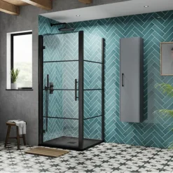 Side Panel For Hudson Matt Black Apex Shower Door