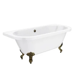 Admiral 1685 Back To Wall Roll Top Bath + Antique Brass Leg Set -Villeroy Shop admiral1685abd1