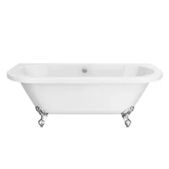 Admiral 1685 Back To Wall Roll Top Bath + Chrome Leg Set -Villeroy Shop admiral1685backtowallrolltopbathwithchromeballandclawfeetd1