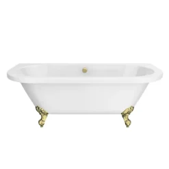 Admiral 1685 Back To Wall Roll Top Bath + Brushed Brass Leg Set -Villeroy Shop admiral1685bb d2