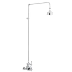 Traditional Twin Exposed Shower Valve & Rigid Riser Kit W 4" Apron Fixed Shower -Villeroy Shop ag302jty027nwd1