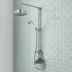 Nuie Traditional Luxury Rigid Riser Kit With Diverter & Dual Exposed Shower Valve