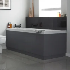 Apollo2 Single Ended Bath + Gloss Grey Panels