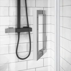 Apollo 800x800mm Frameless Single Door Quadrant Enclosure + Tray -Villeroy Shop apsd80 d2