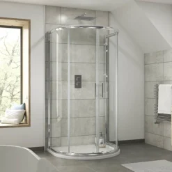 Pacific D-Shape Shower Enclosure Inc. Shower Tray + Waste -Villeroy Shop aqud100e329 d6