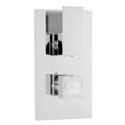 Hudson Reed Art Twin Concealed Thermostatic Shower Valve W/ Rectangular Slider Rail Kit