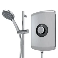 Triton Amore 9.5kW Electric Shower - Brushed Steel -Villeroy Shop aspamo8brstl d3