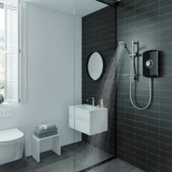 Triton Amore 9.5kW Electric Shower - Gloss Black -Villeroy Shop aspamo8gsblk d1 1
