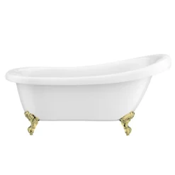 Astoria 1550 Roll Top Slipper Bath + Brushed Brass Leg Set -Villeroy Shop ast1550bb d1