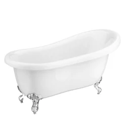 Astoria 1550 Roll Top Slipper Bath + Chrome Leg Set -Villeroy Shop astoriarolltopslipperbathchromelegset1550mmnd3