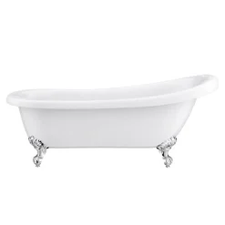 Astoria 1710 Roll Top Slipper Bath + Chrome Leg Set -Villeroy Shop astoriarolltopslipperbathwithchromeballclawfeet1710mmd3