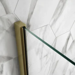 Arezzo Brushed Brass 10mm Glass 1400 X 900 Wet Room (inc. Screen, Side Panel + Tray) -Villeroy Shop az10bbwa d2 4