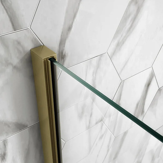 Arezzo Brushed Brass 10mm Glass 1700 X 800 Wet Room (inc. Screen, Side Panel + Tray) 4 Arezzo Brushed Brass 10mm Glass 1700 X 800 Wet Room (inc. Screen, Side Panel + Tray) - Image 4