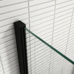 Arezzo Square Matt Black Frameless 10mm Wetroom Screen With Wall Mounted Arm -Villeroy Shop az10mbwa7 d1 611194