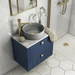 Arezzo 352mm Matt Grey Round Counter Top Basin -Villeroy Shop az110amh d3