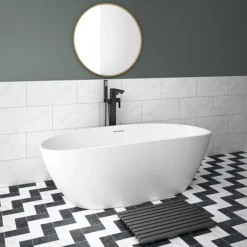 Arezzo 1650 X 690 Matt White Solid Stone Curved Double Ended Bath