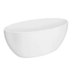 Arezzo 1600 X 855 Matt White Solid Stone Curved Single Ended Bath -Villeroy Shop az16sba d3