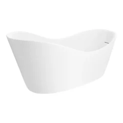 Arezzo 1700 X 750 Matt White Solid Stone Modern Slipper Bath -Villeroy Shop az175slw d3