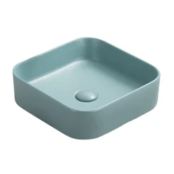 Arezzo 370 X 370mm Curved Square Counter Top Basin - Matt Green -Villeroy Shop az37cgrn detail1