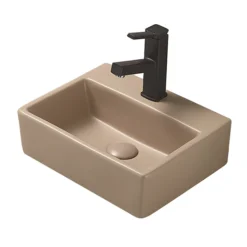 Arezzo 385mm Matt Cappuccino Square Wall Mounted / Counter Top Basin