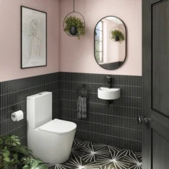 Arezzo Gloss White Round Wall Hung Cloakroom Basin 1TH (303 X 255mm) -Villeroy Shop az7781gw detail01