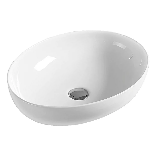 Arezzo Gloss White Curved Oval Counter Top Basin 0TH (520 X 395mm) 1 Arezzo Gloss White Curved Oval Counter Top Basin 0TH (520 X 395mm)