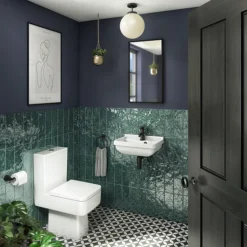 Arezzo Wall Hung Cloakroom Basin 1TH - 460 X 330mm -Villeroy Shop az7957d1