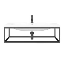 Arezzo 900 Wall Hung Basin With Matt Black Towel Rail Frame -Villeroy Shop az9blkfrmd3